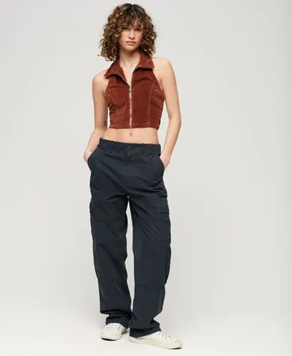 Superdry Women's Organic Cotton Baggy Cargo Pants Navy / Eclipse Navy