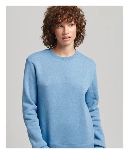 Superdry Womens Organic Cotton Essential Logo Crew Sweatshirt - Blue