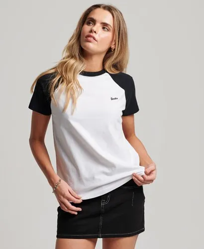 Superdry Women's Organic Cotton Vintage Baseball T-Shirt Black / Black/white