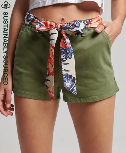 Superdry Women's Organic Cotton Vintage Chino Hot Shorts Green / Olive Khaki