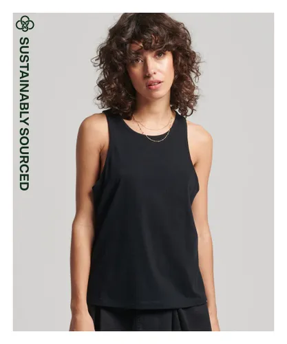 Superdry Womens Organic Cotton Vintage Logo Embroidered Vest - Black