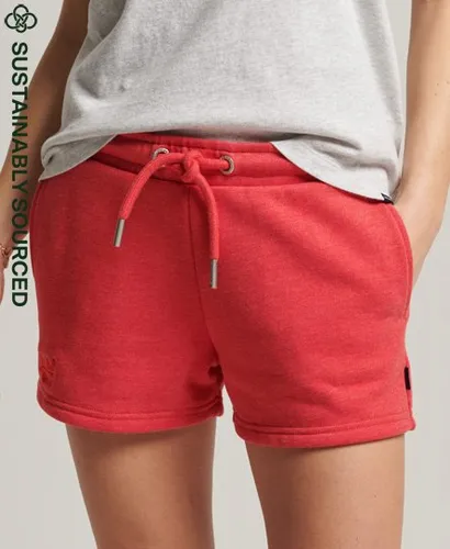 Superdry Women's Organic Cotton Vintage Logo Jersey Shorts Red / Papaya Red Marl