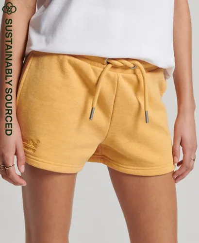 Superdry Women's Organic Cotton Vintage Logo Jersey Shorts Yellow / Ochre Marl