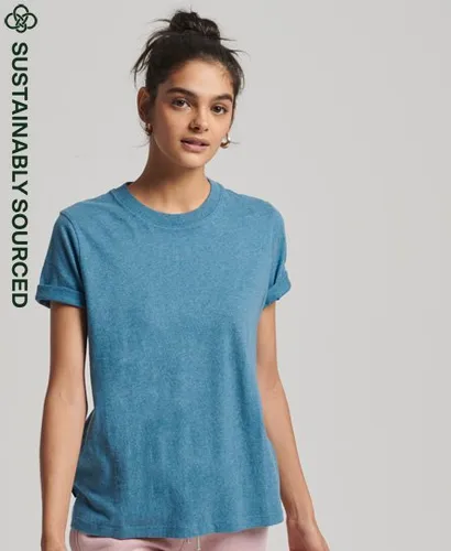Superdry Women's Organic Cotton Vintage Logo T-Shirt Blue / Pottery Blue Marl