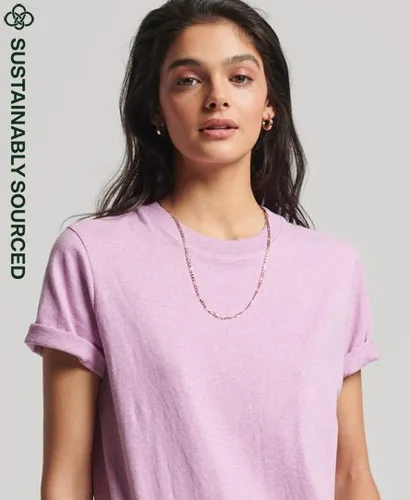 Superdry Women's Organic Cotton Vintage Logo T-Shirt Purple / Lavender Marl