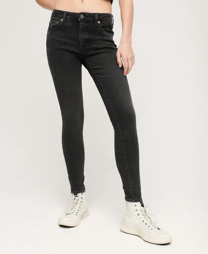 Superdry Women's Organic Cotton Vintage Mid Rise Skinny Jeans Black / Walcott Black Stone