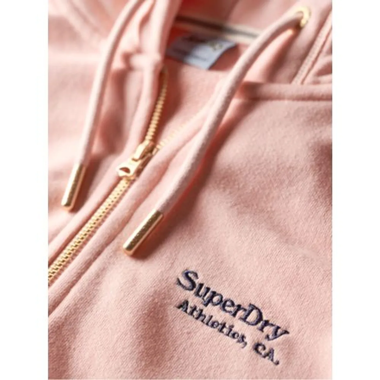 Superdry Womens Pale Rose Pink Essential Logo Zip Hoodie