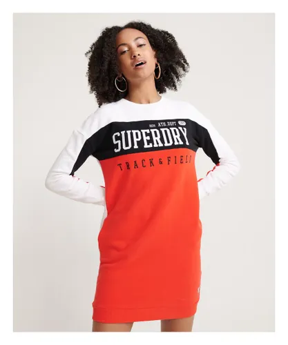 Superdry Womens Panel long Sleeved Sweat Dress - Multicolour Cotton