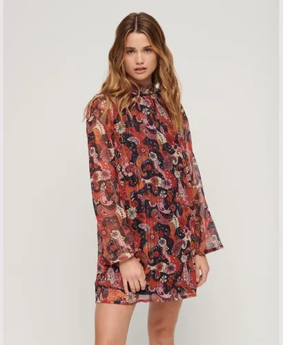 Superdry Women's Print Flare Sleeve Mini Dress Multiple Colours / Pink Groovy Paisley