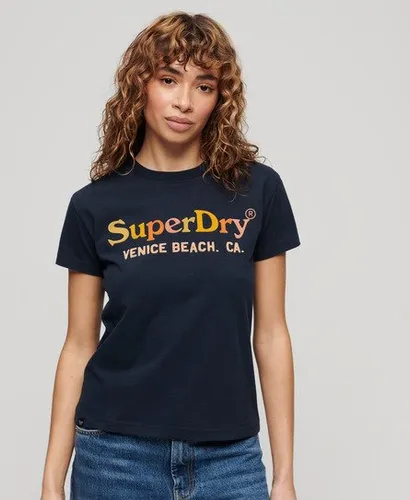 Superdry Women's Rainbow 90s T-Shirt Navy / Eclipse Navy