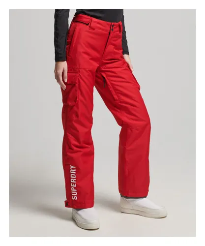 Superdry Womens Rescue Pants - Red Cotton