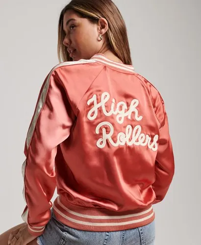 Superdry Women's Roller Derby Jacket Cream / Coral Peach