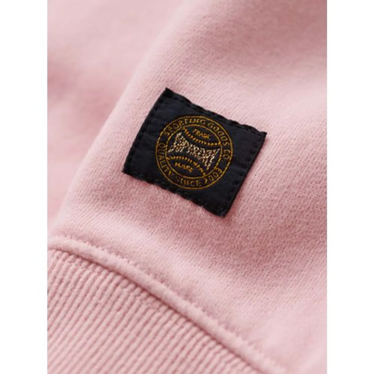 Superdry Womens Romance Rose Pink Applique Loose Athletic Sweatshirt