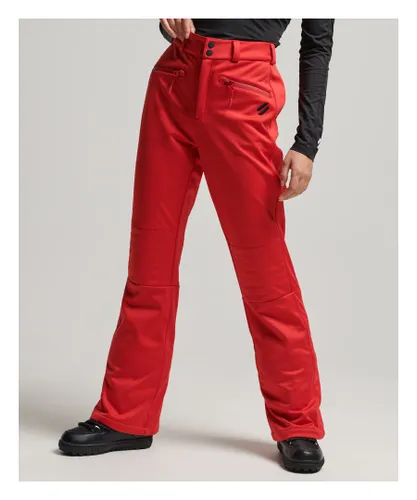 Superdry Womens Ski Softshell Slim Pants - Red Cotton