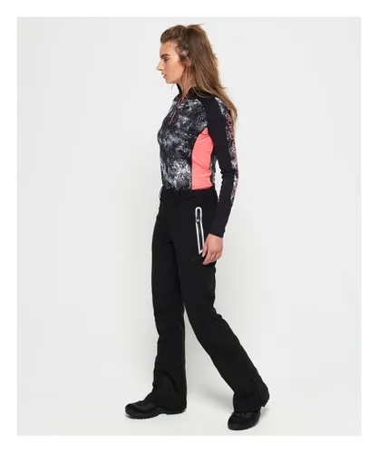 Superdry Womens Sleek Piste Ski Pants - Black Cotton