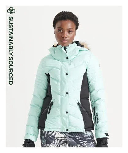 Superdry Womens Snow Luxe Puffer Jacket - Blue