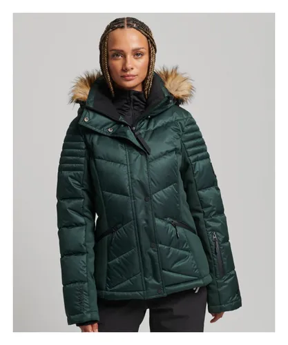 Superdry Womens Snow Luxe Puffer Jacket - Green