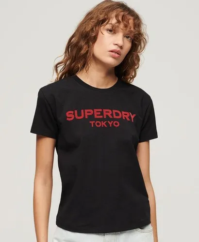 Superdry Women's Sport Luxe Graphic T-Shirt Red / Black/red