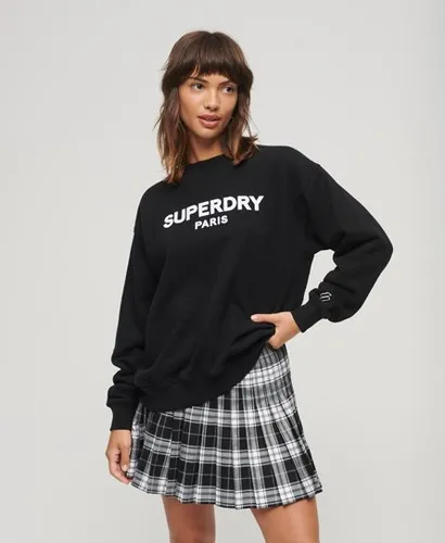 Superdry Women's Sport Luxe Loose Crew Sweatshirt Black
