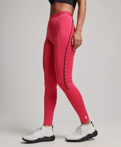 Superdry Women's Sport Train Branded Elastic Leggings Pink / Highland Berry