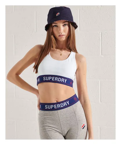 Superdry Womens Sportstyle Essential Crop Top - White Cotton