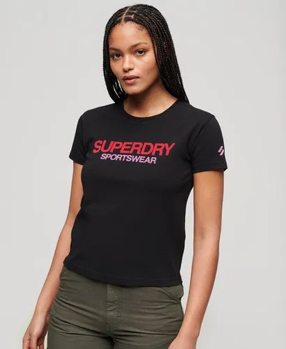 Superdry Women's Sportswear Logo Fitted T-Shirt Black