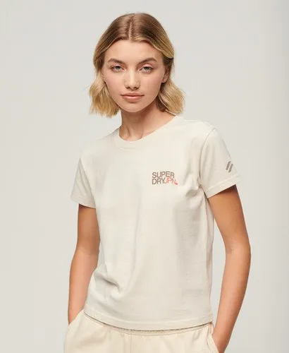 Superdry Women's Sportswear Logo Fitted T-Shirt Cream / Rice White
