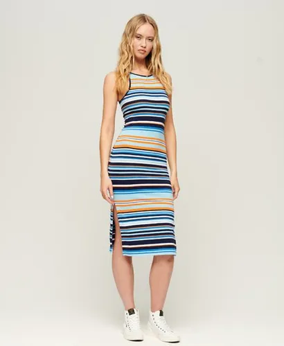 Superdry Women's Stripe Jersey Cami Midi Dress, Blue