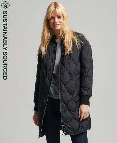 Superdry Women's Studios Longline Quilted Coat Black