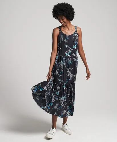 Superdry Women's Studios Woven Maxi Dress Navy / Grace Print