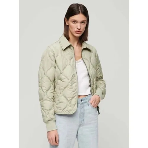 Superdry Womens Sulphine Olive Green Studios Cropped Liner Jacket