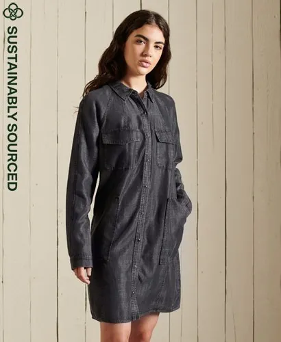 Superdry Women's Tencel Oversized Shirt Dress Black / Black Wash