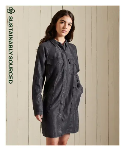 Superdry Womens Tencel Oversized Shirt Dress - Black