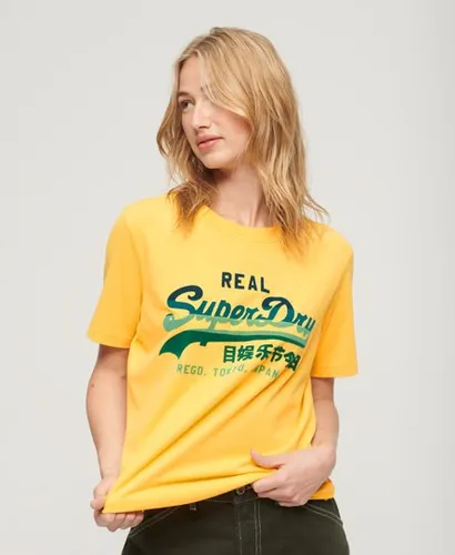 Superdry Women's Tonal Vintage Logo Graphic T-Shirt Yellow / Ochre Yellow Marl