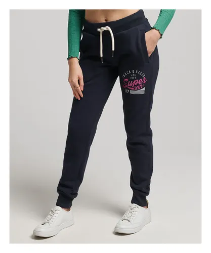 Superdry Womens Track & Field Joggers - Navy Cotton