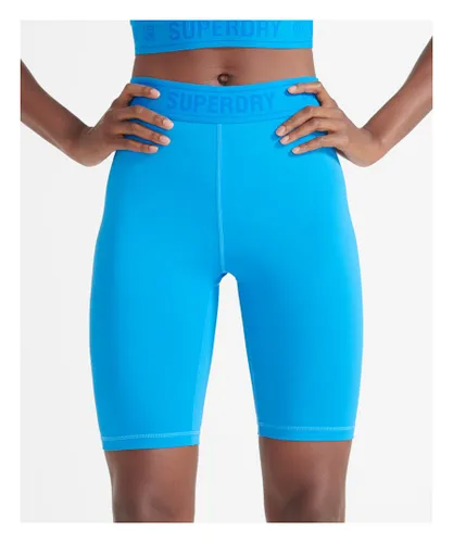 Superdry Womens Training Elastic Tight Shorts - Blue
