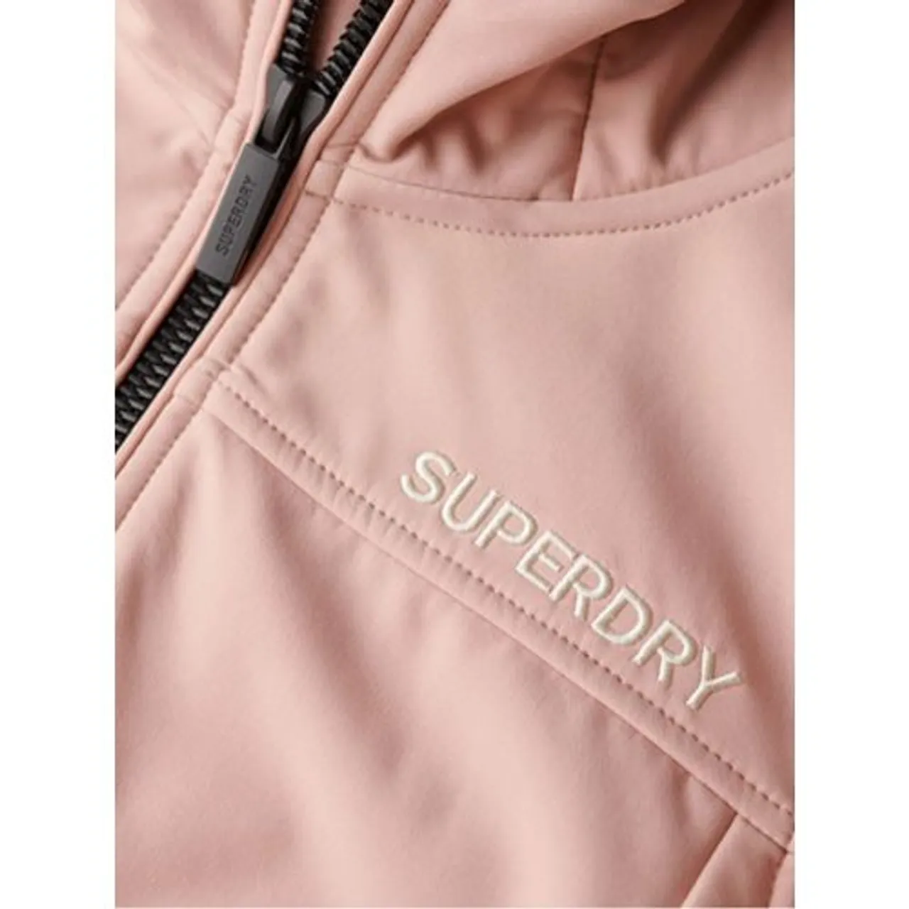 Superdry Womens Vintage Blush Pink Hooded Soft Shell Trekker Jacket