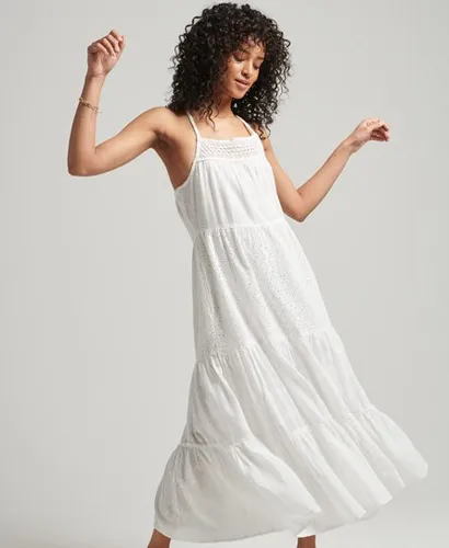 Superdry Women's Vintage Lace Cami Maxi Dress White / Brilliant White