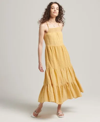 Superdry Women's Vintage Lace Cami Maxi Dress Yellow / Lemon Yellow