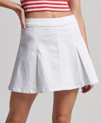 Superdry Women's Vintage Line Pleat Skirt White / Optic