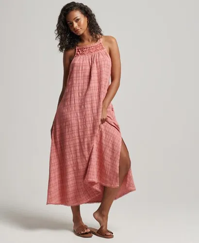 Superdry Women's Vintage Long Halter Cami Dress Pink / Desert Sand Pink