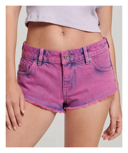 Superdry Womens Washed Hot Shorts - Pink Cotton