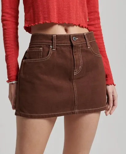 Superdry Women's Workwear Mini Skirt Brown / Pinecone Brown