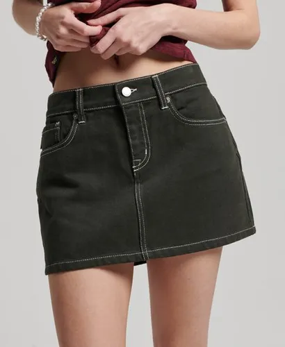 Superdry Women's Workwear Mini Skirt Green / Surplus Goods Olive
