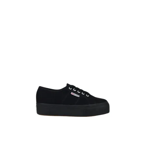 Superga , Canvas Wedge Sneakers for Women ,Black female, Sizes: