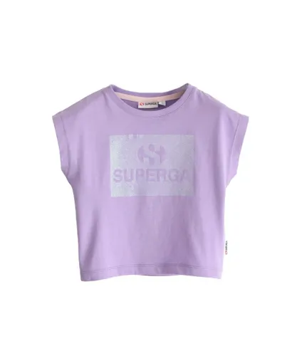 Superga Childrens Unisex Childrens/Kids Glitter Cropped T-Shirt (Dark Wine) Cotton
