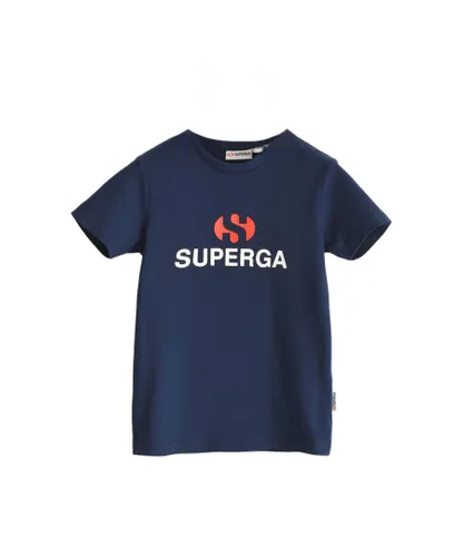 Superga Childrens Unisex Childrens/Kids Logo T-Shirt (Navy) Cotton