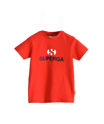 Superga Childrens Unisex Childrens/Kids Logo T-Shirt (Red) Cotton