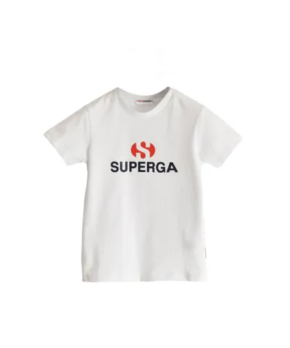 Superga Childrens Unisex Childrens/Kids Logo T-Shirt (White) Cotton