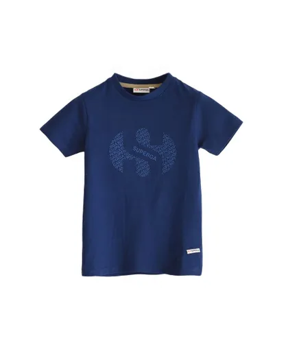 Superga Childrens Unisex Childrens/Kids Repeat Logo T-Shirt (Navy) Cotton